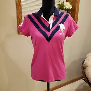 U.S. Polo Assn. Fuchsia Polo Shirt Size L